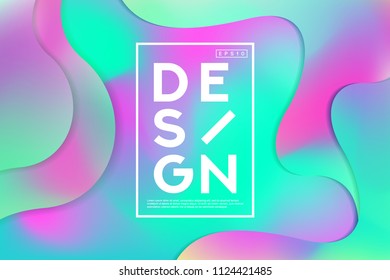 Abstract Colorful Shape and Fluid Colors Background For Poster Design. Wide Geometric Background. Simple Shapes. Eps 10 Vector.