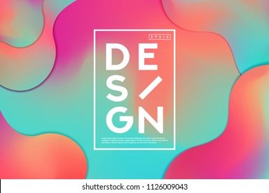 Abstract Colorful Shape and Fluid Colors Background For Poster Design. Wide Geometric Background. Simple Shapes. Eps 10 Vector.