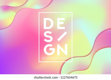 Abstract Colorful Shape and Fluid Colors Background For Poster Design. Wide Geometric Background. Simple Shapes. Eps 10 Vector.