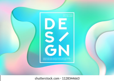 Abstract Colorful Shape and Fluid Colors Background For Poster Design. Wide Geometric Background. Simple Shapes. Eps 10 Vector.