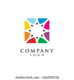 abstract colorful shape logo design vector