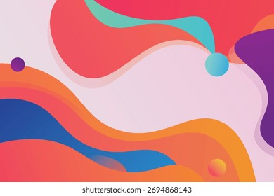 Abstract colorful shapes background. Cool background design for posters. Vector illustration

