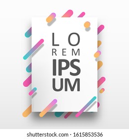 Abstract colorful shapes with brochure or notebook template. Graphic concept for your design