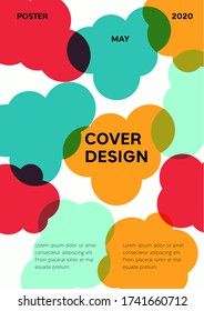 Abstract colorful shapes clouds background design, modern abstract pattern. Vector templates for modern design, cover, template, decorated, brochure, flyer. A4 size.