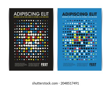 Abstract Colorful Shapes Composition Flyer Template. Vector illustration. 