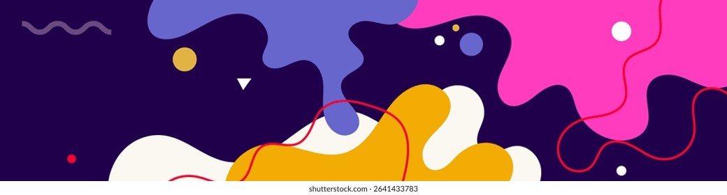 Abstract Colorful Shapes, Fluid Design, Modern Art, Vibrant Background