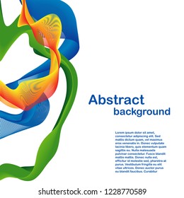 Abstract colorful shapes and lines background design with text