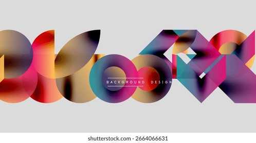 Abstractas Formas de colores se superponen, creando una composición dinámica. Los tonos degradados se mezclan, formando un elemento de diseño moderno. Estilo minimalista.