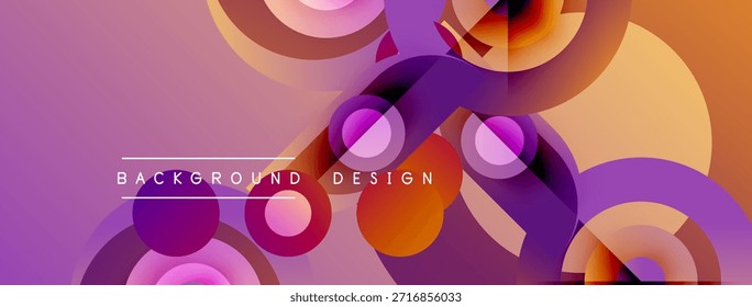 Abstract colorful shapes overlap, creating dynamic gradient background. Purple, orange hues dominate design. Modern aesthetic.