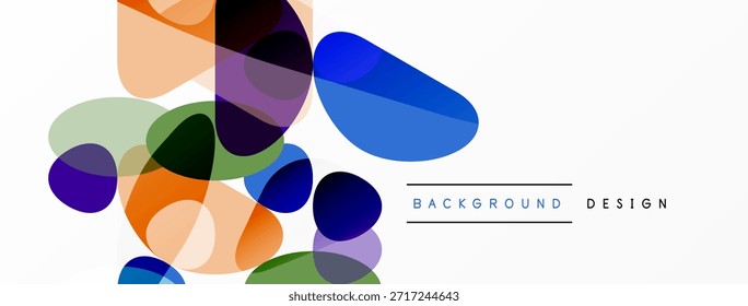 Abstractas Formas de colores se superponen, creando una textura visual dinámica. Los Elementos de diseño modernos sugieren creatividad, fluidez. El fondo es blanco.