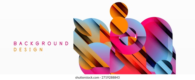 Abstractas Formas de colores se superponen, creando una textura visual dinámica. Los Gradientes brillantes sugieren Elementos de diseño modernos. Composición minimalista.