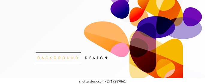 Abstractas Formas de colores se superponen, creando una composición visual dinámica. Los Elementos de diseño de fondo presentan una estética moderna.