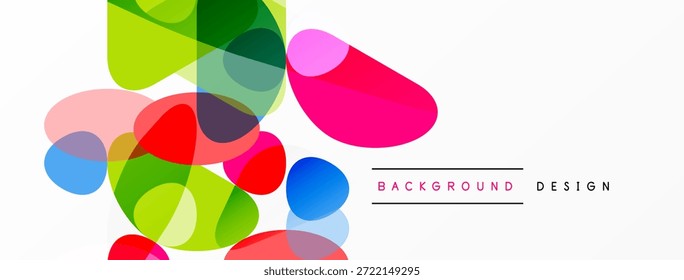 Abstractas Formas de colores se superponen, creando un fondo vibrante. Los Elementos de diseño modernos sugieren creatividad, energía, atractivo visual.