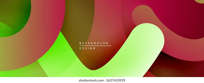 Abstract colorful shapes overlap. Gradient hues create dynamic visual effect. Modern design element for backgrounds.