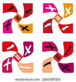 Abstrato padrão de formas coloridas. Elementos caóticos aleatórios. Ilustração Vetor de arte moderna. Composição geométrica da colagem. EPS 10.