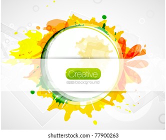 Abstract colorful shapes, vector eps10 background, flower and yellow summer concept