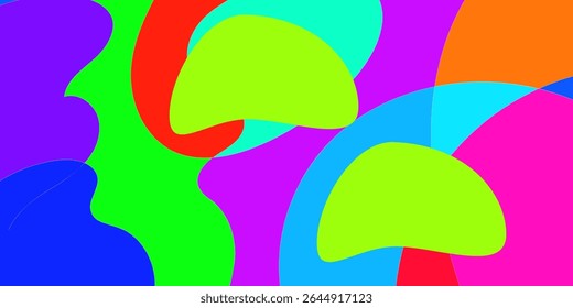 Abstract colorful shapes in vibrant hues