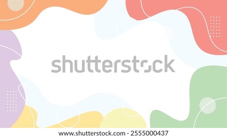 Abstract colorful shapes wavy flat background. Pastel abstract shapes background. Modern banner design for presentation, brochure, and template