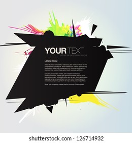 Abstract colorful sharp explosion design text box vector background