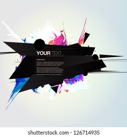 Abstract colorful sharp explosion design text box vector background