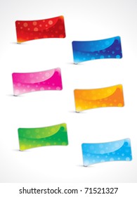 abstract colorful shiny button vector illustration