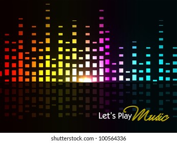Abstract colorful shiny musical background with volume sign, can be use as flyer, banner or poster for discotheque, party and other events. EPS 10. Vector illustration.