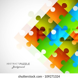 abstract colorful shiny puzzle square vector