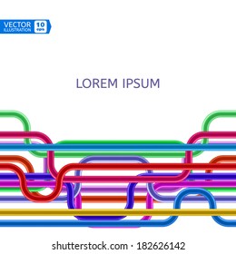 Abstract Colorful Shiny Tubes. Background for Business Presentaion. Vector