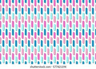 Abstract colorful short line shaped pattern with long shadow effect on white background