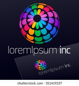 Abstract colorful sign Logotype for Media, Fashion, Cosmetics