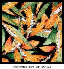 Abstract colorful silk scarf pattern. Vector Illustration.