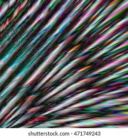 Abstract colorful silky fur background with warped form. Amazing Dynamic glitch screen backdrop. Vector design illustration