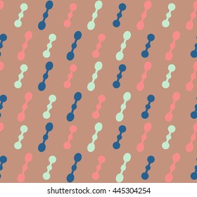Abstract colorful slant circle with line design on brown background pattern seamless backdrop wallpaper. Vector image