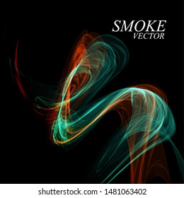 Abstract colorful smoke isolated on black background