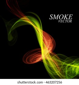 Abstract colorful smoke isolated on black background