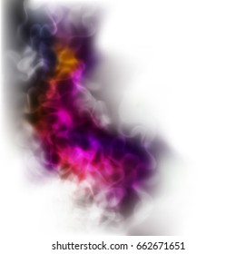 Abstract colorful smoke on white background. Clouds digital vector illustration wallpaper.