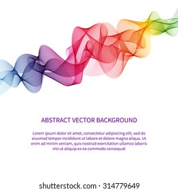 Abstract colorful smoky wave background. Vector design EPS10