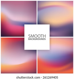 Abstract colorful smooth, blurred backgrounds set 1.
