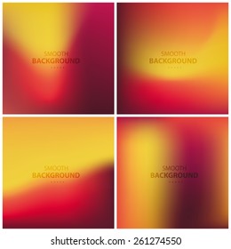 Abstract colorful, smooth, blurred backgrounds vector set 3