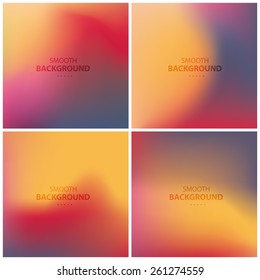 Abstract colorful, smooth, blurred backgrounds vector set 2