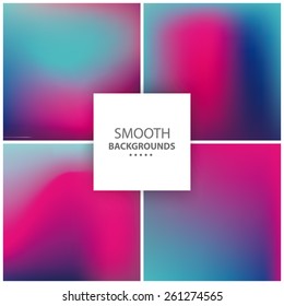 Abstract colorful, smooth, blurred backgrounds vector set