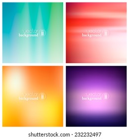 Abstract colorful smooth blurred vector backgrounds set for design
