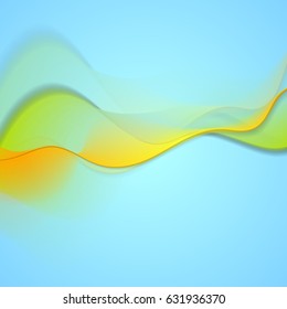 Abstract colorful smooth blurred waves background. Vector shiny design