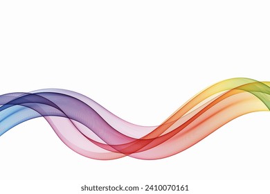 Abstract colorful smooth wave lines on a white background. Design element for technology, science, music or modern concept.