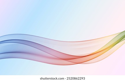 Abstract colorful smooth wave lines. Design element