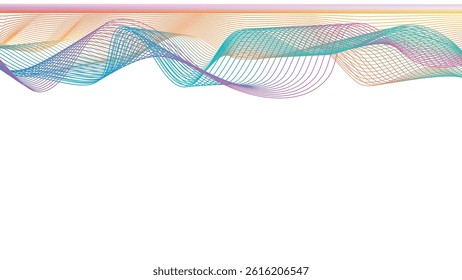 Abstract colorful smooth wave on a white background. Abstract vector wavy lines flowing smooth curve colorful concept of technology, science, music, modern.