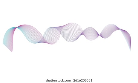 Abstract colorful smooth wave on a white background. Abstract vector wavy lines flowing smooth curve colorful concept of technology, science, music, modern.