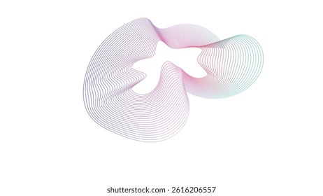 Abstract colorful smooth wave on a white background. Abstract vector wavy lines flowing smooth curve colorful concept of technology, science, music, modern.