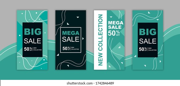Abstract colorful social media sale stories. - Vector.