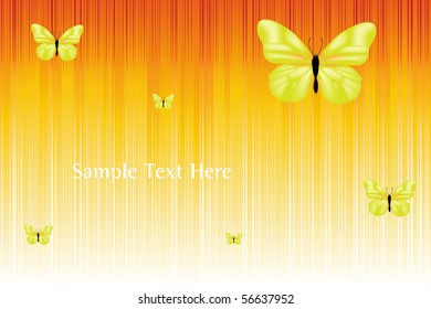 Abstract Colorful Solar Vector Vertical Striped Background With Butterflies